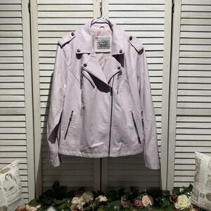 Levi's Womens Vegan Leather‎ Moto BLUSH Jacket 2X Brand New $180